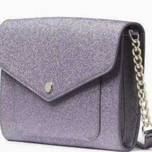 Kate Spade New York Tinsel Glitter Flap Crossbody Lilac Frost Purse